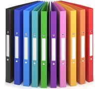 ACROPAQ - 10 x Ring Binder A4 - Flexible A4 Folder Files for 100 Pages, Binders with 2 Rings, Spine Width 2.5 cm, Rainbow ‘Nature’ Color Collection - Slim Binder, School Folder, Plastic Folder