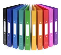 ACROPAQ - 10 x Ring Binder A4 - with 2 Rings 30mm, Upto 100 Pages, Spine Width 3.5cm, Rainbow, 'Nature' Color Collection - Plastic Folders, Folders for Paperwork A4