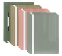 ACROPAQ - 12 x Presentation folders A4 - Transparent Front Pocket, Plastic folders A4 for Upto 70 Pages, Pastel Colour Mix - A4 Plastic folders, A4 Project Folder