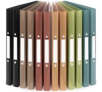 ACROPAQ - 12 x Ring Binder A4 - with 2 Rings 16mm, Upto 100 Pages, Spine Width 2.5cm, Water, 'Nature' Color Collection, with Spine Labels - Plastic Folders, Folders for Paperwork A4