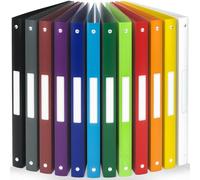 ACROPAQ - 12 x Ring Binder A4 - with 4 Rings 16mm, Upto 100 Pages, Spine Width 2.5cm, Color Arch, 'Nature' Color Collection, with Spine Labels - Plastic Folders, Folders for Paperwork A4