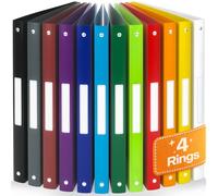 ACROPAQ - 12 x Ring Binder A4 - with 4 Rings 16mm, Upto 100 Pages, Spine Width 2.5cm, Colour Arch, 'Nature' Color Collection, with Spine Labels - Plastic Folders, Folders for Paperwork A4
