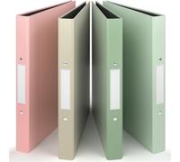 ACROPAQ - 4 x A4 Cardboard Ring Binders - A4 Ring Binder with 2 Rings, Holds up to 200 Sheets, 4 Colors, Earth, Natural Color Collection - Ring Binder, Ring Folder, 2-Ring Binders, Ring File