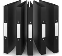 ACROPAQ - 5 x A4 Ring Binder with 2 Rings, with Spine Labels, Spine Width 3.5 cm, Night, Natural Colour Collection - Ring Binder, Ring Binder, A4 Slim, Ring Binder A4, School Folder