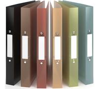 ACROPAQ - 6 x Ring Binder A4 - Flexible A4 Folder Files for 200 Pages, Binders with 2 Rings, Spine Width 3.5 cm, Water ‘Nature’ Color Collection - Slim Binder, School Folder, Plastic Folder