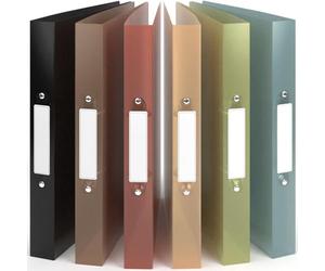 ACROPAQ - 6 x Ring Binder A4 - Flexible A4 Folder Files for 200 Pages, Binders with 2 Rings, Spine Width 3.5 cm, Water ‘Nature’ Color Collection - Slim Binder, School Folder, Plastic Folder