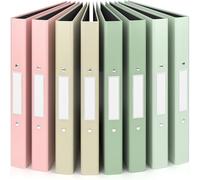 ACROPAQ - 8 x A4 Cardboard Ring Binders- A4 Ring Binder with 2 Rings, Holds up to 200 Sheets, 4 Colors, Earth, Natural Color Collection - Ring Binder, Ring Folder, 2-Ring Binders, Ring File