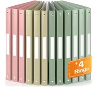 ACROPAQ - 8 x Ring Binder A4 - with 2 Rings 30mm, Upto 100 Pages, Spine Width 2.5cm, Earth, 'Nature' Color Collection - Plastic Folders, Folders for Paperwork A4, Pastel Folders