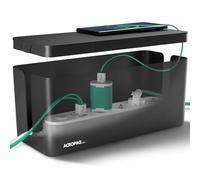 ACROPAQ Cable tidy box - Keep your cable tidy, Medium (32 x 13 x 13 cm), Waterproof, Non-slip - Cable management box, Cable box, Extension lead cover box, Cable box tidy - Black/Medium