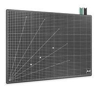ACROPAQ Cutting Mat A2 - Self-Healing, 5 Layers of protectoin for Your Furniture, with grids and Angle Markings on Both Sides, Black - Craft Mat, Cutting Mat and Painting Mat