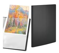ACROPAQ Display Book - High-Capacity Black Display Book A4 Size with 50 Pockets - Durable Polypropylene, Expandable Design, and A5 Color Insert - Ideal for Document Management and Presentation