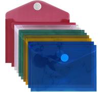 ACROPAQ Document Wallets - Stay Organized with 10 x A6 Document Wallets - Secure Hook and Loop Closure - Assorted Colors