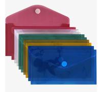 ACROPAQ Document Wallets - Stay Organized with 10 x DL Document Wallets - Secure Hook and Loop Closure - Assorted Colors