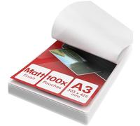 ACROPAQ Laminating Pouches A3 - Pack of 100 Laminator Pouches, 2x100 (200) microns, Matt Finish with Vivid Colors, Pre-Rounded Corners - A3 Laminator Sheets, Matt Pouches