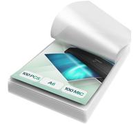 ACROPAQ Laminating Pouches A6-100 Pack, 200 Micron (2 x 100 Micron), Glossy Finish, Premium Quality, Rounded Corners, Ideal for Craft Materials and signages - 18016