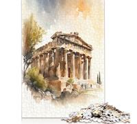 Acropolis And Parthenon Puzzle 100% Recycled Cardboard Paper Rectangular Jigsaw Puzzle for Adult Children 1000pcs (38x26cm)