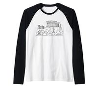 Acropolis Line Art Greece Fan Raglan Baseball Tee