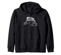 Acropolis Line Art Greece Fan Zip Hoodie
