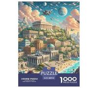 Acropolis of Athens 1000 Pieces Portable Jigsaw Puzzle Building Age 3+ Cool Collage Effect, Fun Details, Educational, Challenging Puzzle Games 52x38cm/1000pcs