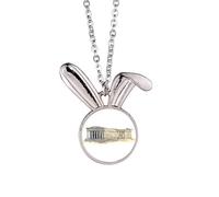 Acropolis of Athens of Greece Rabbit Necklace Pendant Bunny Animal Jewelry Gift