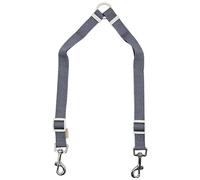 Acrorabo Poly Double Leash Split Lead for 2 Pets, No Tangle Adjustable Padded Handle, Comfortable to Fit for Puppy/Dog Walking and Training_8 1.3 Ft~1.9 Ft Long, 0.78” Wide (Gray)