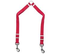 Acrorabo Poly Double Leash Split Lead for 2 Pets, No Tangle Adjustable Padded Handle, Comfortable to Fit for Puppy/Dog Walking and Training_8 1.3 Ft~1.9 Ft Long, 0.78” Wide (Pink)