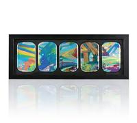 Acrosia TCG Mini Tin Display Frame - Compatible with Pokemon Cards Mini Tin Collection, Wooden Shadow Box Wall Mount & Desktop Showcase (5 Slot Frame)