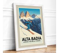 Across the Bella Towers Vintage Framed Wall Art Print A1 (84.1×59.4cm) White, Wall Decor for Living Room, Bedroom, Office & Home, Ready to Hang, Art Gift