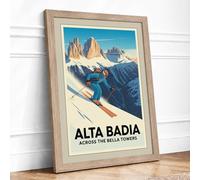 Across the Bella Towers Vintage Framed Wall Art Print A2 (59.4×42cm) Oak, Wall Decor for Living Room, Bedroom, Office & Home, Ready to Hang, Art Gift