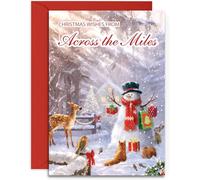 Across The Miles Christmas Card - Forest Friends - Medium Sized Card (A5 Size -148mm x 210mm) with Envelope