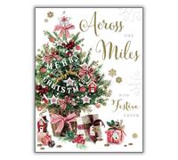 Across The Miles Christmas Card - (JJ-XTM47) - Christmas Tree - Flittered Finish
