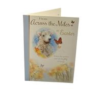 Across The Miles Cute Lamb Floral Design Easter Card