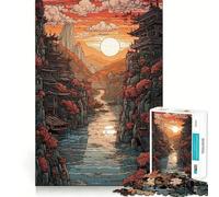 Across The River in Japan 1000 Piece Jigsaw Puzzles Logic Play DownTime Game Family Enjoyable Xmas Santa Gift (38x52cm)