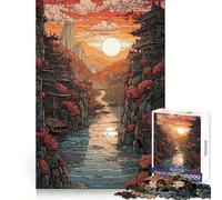 Across The River in Japan Puzzles for Adults 1000 Pieces Brain Calisthen Indoor Play Pattern Assemble Home Display (38x26cm)