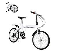 ACROSSPART 20 Inch Folding Bike, Adults Bicycle 6 Speed Shift Folding Bicycle, Mountain Bike with Double V Brake, Height Adjustable, Portable Men and Women Adults Folding City Bike