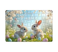 Acrostic Books Alphabet Easter Puzzle Set Easter Bunny Puzzles Educational Puzzles For Kids Perfect For Family Game Night England 1000 (Sky Blue, 21x30cm)