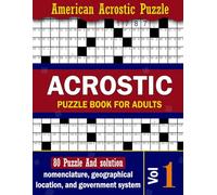 Acrostic Puzzle Book vol-1: Explore State Names, Landmarks, and American Democracy Through Word Games ( for Adults and Senior )