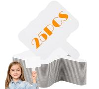 Acrux7 25 Pack Dry Erase Answer Paddles 5.5" x 8" Double Sided Handheld Whiteboard Paddles, Small Auction Paddles for Classroom, Teaching, Office, Meeting, Party (Cute Wavy Edge)
