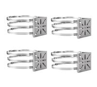 Acrux7 4 Pack Camera Pole Mount Brackets with 12 Loops, Stainless Steel Vertical Pole Mount Adapter Brackets Camera Mount Bracket for Pole Post Indoor Outdoor