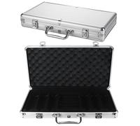 Acrux7 Poker Chip Cases Empty Aluminum Alloy Poker Chip Display Case 300PCS Capacity, with Key and Lock