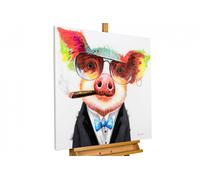 Acryl painting 'SMOKING HOT BACON' | Hand-painted on canvas 31x31inches
