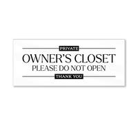 Acrylic 2.5x6 Owners Closet Sign, No Guest Access Sign Compatible with Airbnb Essentials for Hosts Signs, Private Door Air Bnb Essentials for Hosts, Renter Friendly Decor Air bnb Signs, Made in USA