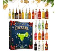 Acrylic 2025 Cocktail Advent - 24 Days Countdown Ornament Set, Decorative Holiday Display Board, Elegant Reusable Christmas Calendar | Perfect for Front Door Wreath Mantel Office Wall Home Décor