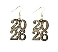 Acrylic 2026 Happy New Year Dangle Earrings For Women Colorful Glitter 2026 Letter New Year’s Eve Earrings Holiday Party Jewelry Gifts, M, Acrylic, No Gemstone