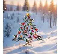 Acrylic 2D Rockin' Around The Guitar Christmas Tree Ornament Xmas Decoration UK (Bird)