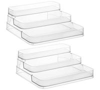 Acrylic 2Pack 3-Tier Perfume Organizer Stand, Clear Multi-Purpose Display Shelf for Perfume, Skincare, Vitamins, Spices & Medicine Bottles, Sturdy Clear Rack for Bathroom, Kitchen or Vanity Storage