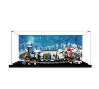 Acrylic 3mm Display Box for Lego 10361 Christmas Train Model, Transparent Dustproof Display Box, Compatible with Lego 10361 Model (Model Not Included) (Background-B)