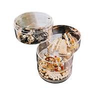 Acrylic 4-Layer Rotating Organiser Case,Clear Jewellery Box,Cosmetics Jewellery Storage Box with Lids,Made of plastic,for Earrings, Rings, Necklaces, Bracelets,Gift for Mother Women (Transparent)