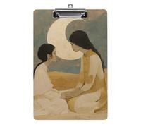 Acrylic A4 Clipboard 8.5 X 12.5 Inch - Double-Sided Pattern Design, Decorative Clip Board with Hanging Hole, Two Women in The Desert Clipboard for Teacher, Nurse, Doctor