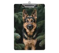 Acrylic A4 Clipboard 8.5 X 12.5 Inch - Double-Sided Pattern Design, Decorative Clip Board with Hanging Hole, German Shepherd Clipboard for Teacher, Nurse, Doctor